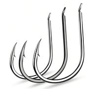 50 pezzi di ami da pesca anticorrosione per pesca a jigging in tutte le stagioni, con testa unica, all'ingrosso nelle taglie 2#/4#/6#/8#/10#/12#/14#/16# 2#,4#,6#,8#,10#,12#,14#,16#Colore unicoAcciaio 