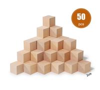 50 pezzi di blocchi di legno, giocattoli di ordinamento , quadrati, mini,