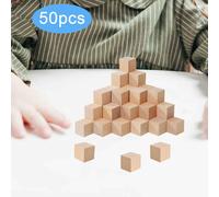 50 pezzi di blocchi di legno, giocattoli di ordinamento , quadrati, mini,