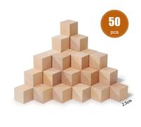 50 pezzi di blocchi di legno, giocattoli per la matematica, conteggio, mini cubi