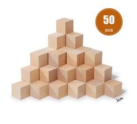 50 pezzi di blocchi di legno, giocattoli per la matematica, conteggio, mini cubi