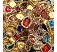 50 pezzi di borchie a forma di artiglio con strass colorati cuciti a mano, strass di cristallo per abbigliamento, scarpe, cappelli, borse, accessori per il fai-da-te PMMA