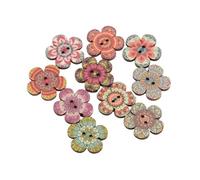 50 pezzi di bottoni in legno dipinti a forma ingranaggio, serie retrò, for abbigliamento, fai da te, cucito, scrapbooking, decorazioni, artigianato, accessori for ricamo, 20-25 mm(1,20mm)