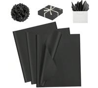 50 pezzi di carta sottile nera, carta da imballaggio nera, confezione multipla, adatta per matrimoni, compleanni, progetti fai-da-te, confezioni per vacanze, borse regalo, addio al nubilato, compleann