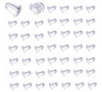 50 pezzi di chiusure per orecchini in silicone trasparente, chiusure universali trasparenti per la creazione di gioielli fai da te, 4 x 5 mm