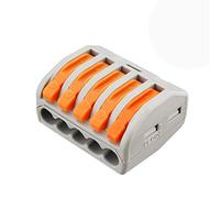 50 pezzi di connettori a leva, 5 connettori per cavi compatti a combinazione di conduttori, terminale a collegamento rapido 28-12 AWG adatto a più tipi