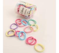 50 pezzi di elastici per capelli ad alta elasticità in un barattolo per code di cavallo casual da donna, accessori rosa per code di cavallo, fermagli per capelli, fasce elastiche, scrunchies, corde pe