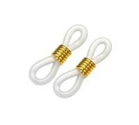 50 pezzi di estremità della catena per occhiali con molla regolabile in gomma, connettore per occhiali da sole, cordino porta-cinturino ad anello per collana, catena oro bianco, 50 pezzi
