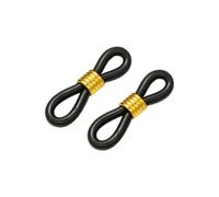 50 pezzi di estremità della catena per occhiali con molla regolabile in gomma per occhiali da sole, cordino porta-cinturino ad anello per collana, catena oro nero, 50 pezzi