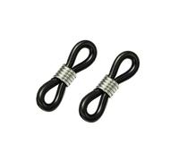 50 pezzi di estremità della catena per occhiali da vista, connettore terminale in gomma a molla regolabile per occhiali da sole, cordino porta-cinturino ad anello per collana, catena in rodio nero,