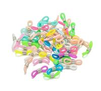 50 pezzi di estremità della catena per occhiali da vista, connettore terminale in gomma a molla regolabile per occhiali da sole, cordino porta-cinturino ad anello per collana, catena in argento mist