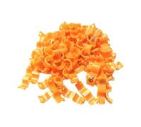 50 pezzi di fascette per zampe con clip in plastica da 2,7/3/4/4,5/5 mm per l'identificazione di piccioni e pappagalli,Arancia,3 millimetri