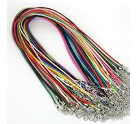 50 pezzi di fibbia per collana di colori misti, corda di cera sciolta da 18 pollici per ciondoli, braccialetti, collane, creazione di gioielli e perline - Colori misti 50 pezzi - 1,5 mm