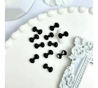50 pezzi di fiocchi di dimensioni miste per nail art, fiocchi smerigliati in tinta unita, decorazioni per unghie, forniture per manicure fai da te fatte a mano - 04 nero 11 mm 50 pezzi