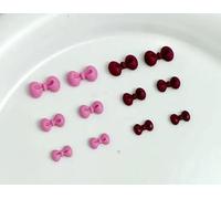 50 pezzi di fiocchi di dimensioni miste per nail art, fiocchi smerigliati in tinta unita, decorazioni per unghie, forniture per manicure fai da te fatte a mano - Rosso rosa, Rosso scuro 50
