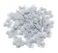 50 Pezzi di Mini Fiocchi di Nastro di Raso a Pois in Pizzo, Filato di Rete, Fiocchi di Maglia for Fai da Te, Artigianato, forcina for Capelli, Decorazione di Indumenti(Grey)