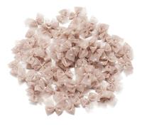 50 Pezzi di Mini Fiocchi di Nastro di Raso a Pois in Pizzo, Filato di Rete, Fiocchi di Maglia for Fai da Te, Artigianato, forcina for Capelli, Decorazione di Indumenti(Coffee)