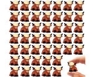 50 pezzi di mini statuine di mucca per giardini delle fate, paesaggi in miniatura, micro paesaggio da utilizzare per vari progetti fai da te