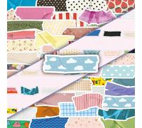 50 pezzi di nastri adesivi decorativi simpatici e a tema cartone animato, stile INS, per scrapbooking, artigianato, decorazioni murali, forniture scolastiche, ritorno a scuola 4-5Carta tessile