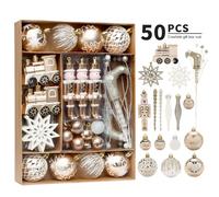 50 pezzi di ornamenti con palline di Natale set albero di Natale appeso decora pendenti per albero di Natale champagne blu nero vino rosso matrimonio