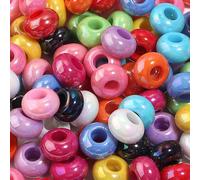 50 pezzi di perline abaco in acrilico colorate con foro grande, perline a ruota adatte per braccialetti fai-da-te, portachiavi, collane, cancelleria, penne, decorazioni per le vacanze, perline abaco p