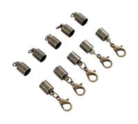 50 pezzi di perline con estremità a cricchetto in pelle nappa da 2/2,5/3/3,5/4/4,5/5/5,5/6/7/8/9/10 mm for la creazione gioielli fai te collane Barriera Corda Fine Cap(Bronze 10 pairs,Diameter 7mm)