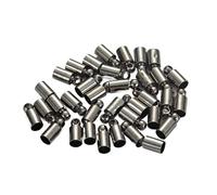 50 pezzi di perline con estremità a cricchetto in pelle nappa da 2/2,5/3/3,5/4/4,5/5/5,5/6/7/8/9/10 mm for la creazione gioielli fai te collane Barriera Corda Fine Cap(Gun Black,Diameter 6mm)