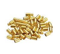 50 pezzi di perline con estremità a cricchetto in pelle nappa da 2/2,5/3/3,5/4/4,5/5/5,5/6/7/8/9/10 mm for la creazione gioielli fai te collane Barriera Corda Fine Cap(Glod,Diameter 8mm)