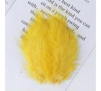 50 pezzi di piume di tacchino fai da te per abiti da sposa, decorazioni, gioielli, accessori per cucire, piume naturali per artigianato, 10-15 cm, dorate, 50 pezzi