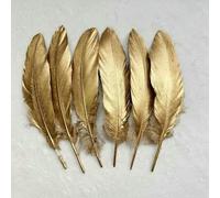 50 pezzi di piume d'oca dorate e argentate, artigianato naturale fai da te, piume, accessori per la decorazione della casa, gioielli, cappelli per feste di nozze, oro, 15-20
