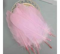 50 pezzi di piume d'oca miste lunghe 14-20 cm per artigianato, decorazioni, cappelli, cucito, casa, salone, autobus, carnevale, naturali, nere, bianche e blu-M020a450-rosa