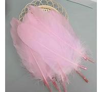 50 pezzi di piume d'oca miste lunghe 14-20 cm per artigianato, decorazioni, cappelli, cucito, casa, salone, autobus, carnevale, naturali, nere, bianche e blu-M020a450-rosa