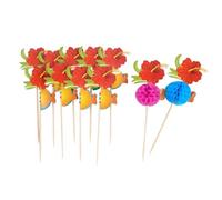 50 pezzi di plettri da cocktail hawaiani Luau con palma cocco, decorazioni for cupcake, for feste compleanno estive tropicali Per una festa