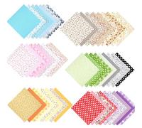 50 pezzi di residui di tessuto per fai da te, 20 x 20 cm, colore casuale, colorato, patchwork, cotone, per cucito, diversi fiori, motivi stampati, confezioni di tessuto per bambini, patchwork
