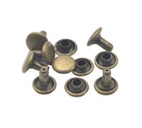 50 pezzi di rivetto rotondo in ottone bronzo con doppio tappo, chiodo collisione, punta roccia, artigianato in pelle, scarpe, borse, cinture, indumenti, 8 mm