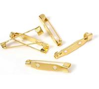 50 pezzi di spilla in metallo con clip di base per spille, base vuota da 15, 20, 25, 30, 35 mm per la creazione di gioielli fai da te, forniture per spille, 15 mm, oro