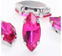 50 pezzi di strass cristallo a foglia glitterata da cucire a mano su pietre vetro, ornamenti, perline diamanti, abiti fai te, accessori for trapano a artiglio(Rose Red,4x8mm 50pcs)