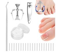 50 pezzi di strisce di correttore per unghie incarnite indolore + correttore per unghie incarnite + bastoncino per il sollevamento delle unghie, set di per unghie, facile da usare