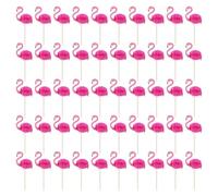 50 Pezzi Di Stuzzichini Di Frutta Di Fenicotteri, Stuzzicadenti Per Decorazioni Di Cupcake, Stuzzichini Di Frutta A Tema Hawaiano, Piatto Di Frutta, Stuzzichini Di Frutta Per Feste