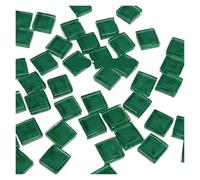 50 pezzi di tessere di mosaico in vetro di colore misto pezzi fatti a mano in cristallo materiali creativi for bambini fai da te cena mini tessere di mosaico per l'arte e l'artigianato(Grass Green)