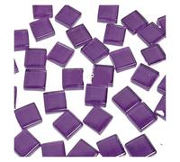 50 pezzi di tessere di mosaico in vetro di colore misto pezzi fatti a mano in cristallo materiali creativi for bambini fai da te cena mini tessere di mosaico per l'arte e l'artigianato(Purple)
