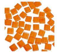 50 pezzi di tessere di mosaico in vetro di colore misto pezzi fatti a mano in cristallo materiali creativi for bambini fai da te cena mini tessere di mosaico per l'arte e l'artigianato(Orange)