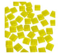 50 pezzi di tessere di mosaico in vetro di colore misto pezzi fatti a mano in cristallo materiali creativi for bambini fai da te cena mini tessere di mosaico per l'arte e l'artigianato(Lemon Yellow)