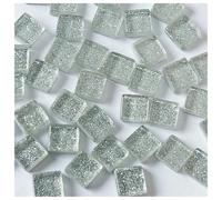 50 pezzi di tessere di mosaico in vetro di colore misto pezzi fatti a mano in cristallo materiali creativi for bambini fai da te cena mini tessere di mosaico per l'arte e l'artigianato(Dazzling Silver