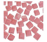 50 pezzi di tessere di mosaico in vetro di colore misto pezzi fatti a mano in cristallo materiali creativi for bambini fai da te cena mini tessere di mosaico per l'arte e l'artigianato(Rose Pink)