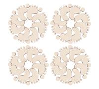 50 Pezzi Dischi di Legno a Impronta per Bricolage, 25x20mm, Grezzi | Decorazioni in Legno Pronte Dipingere, Finitura Liscia, Pronte Decorare e Tingere, Kaki