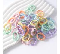 50 pezzi Elastici per capelli di colore caramella per bambini, fermacode per coda di cavallo Tagli UnicaFrutta & verduraPoliestere