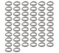 50 pezzi esche da pesca connettori rotondi anelli divisi assortiti in acciaio inossidabile attrezzatura da pesca doppi anelli