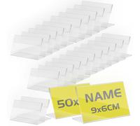 50 Pezzi Espositore Da Tavolo Inclinati, 9X6 Cm Verticale Espositori Acrilico Tr