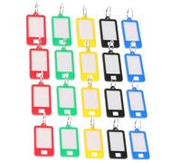 50 Pezzi Etichette con Anello in Plastica Colorata per Chiavi | Finestra per Inserto Bianco, Riutilizzabili e Facili da Appendere, per Hotel e Locatari, Chiavi e Bagagli